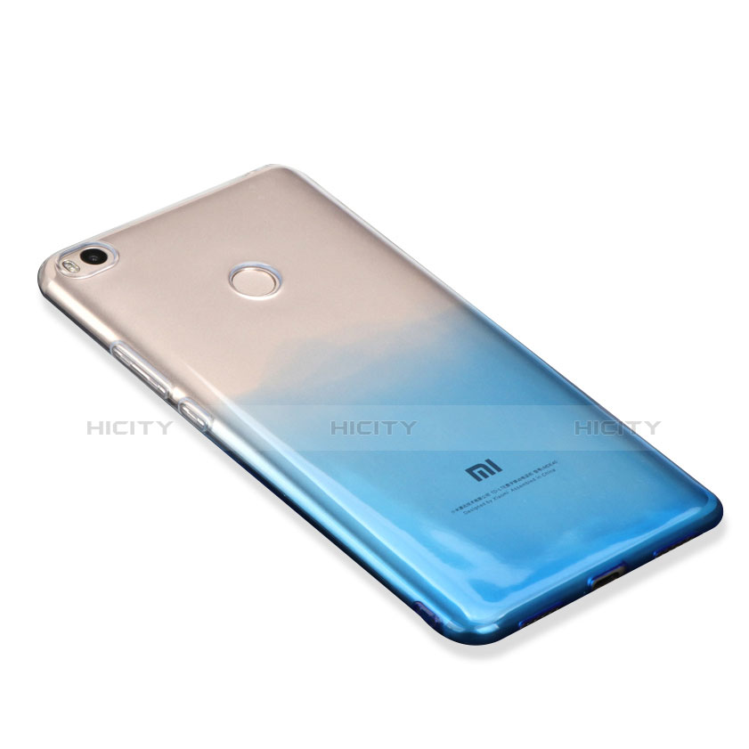 Funda Silicona Ultrafina Transparente Gradiente para Xiaomi Mi Max 2 Azul