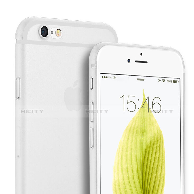 Funda Silicona Ultrafina Transparente Mate para Apple iPhone 6S Plus Blanco
