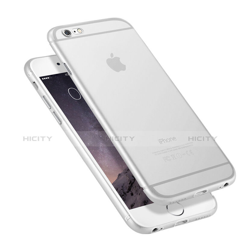 Funda Silicona Ultrafina Transparente Mate para Apple iPhone 6S Plus Blanco