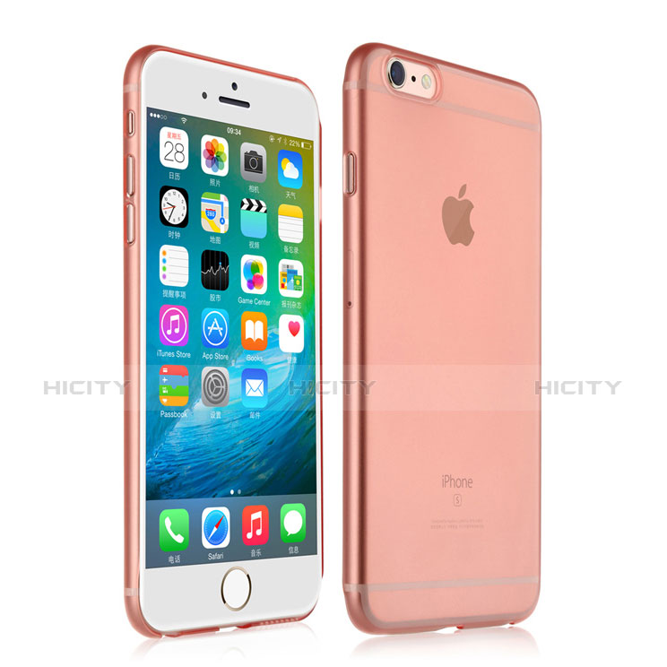 Funda Silicona Ultrafina Transparente Mate para Apple iPhone 6S Plus Oro Rosa