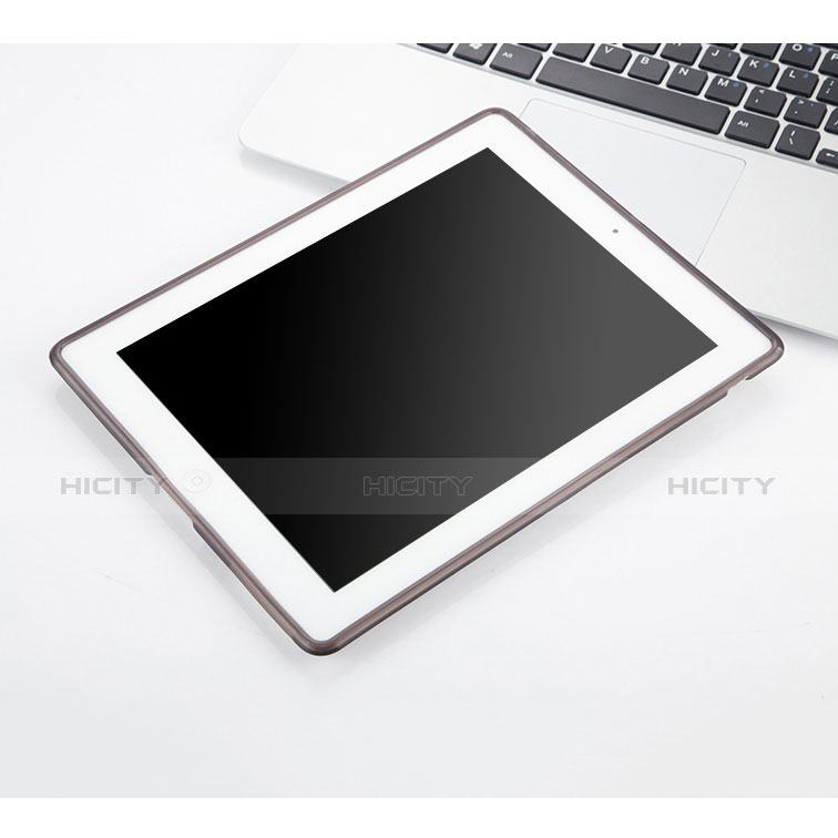 Funda Silicona Ultrafina Transparente para Apple iPad 2 Gris