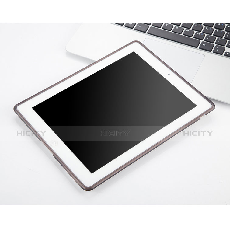 Funda Silicona Ultrafina Transparente para Apple iPad 4 Gris