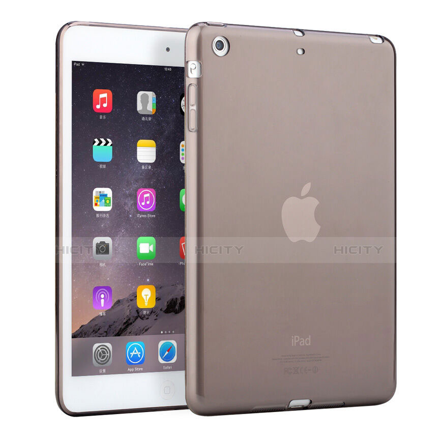 Funda Silicona Ultrafina Transparente para Apple iPad Mini 3 Gris