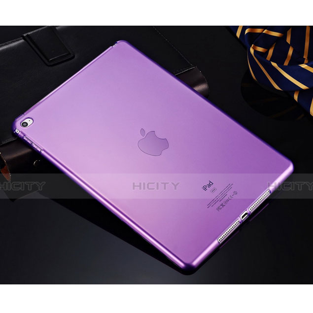 Funda Silicona Ultrafina Transparente para Apple iPad Mini 4 Morado