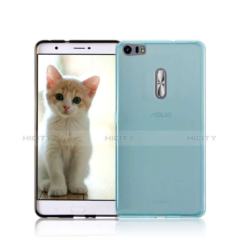 Funda Silicona Ultrafina Transparente para Asus Zenfone 3 Ultra ZU680KL Azul