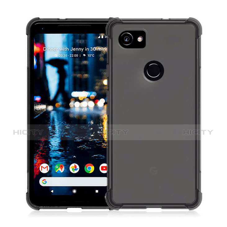 Funda Silicona Ultrafina Transparente para Google Pixel 2 XL Gris