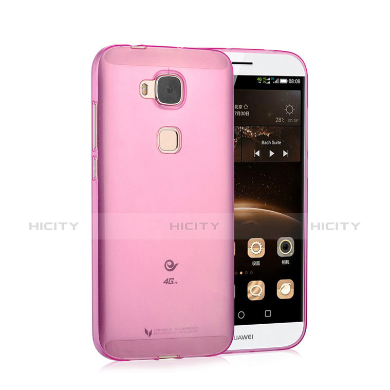 Funda Silicona Ultrafina Transparente para Huawei G7 Plus Rosa