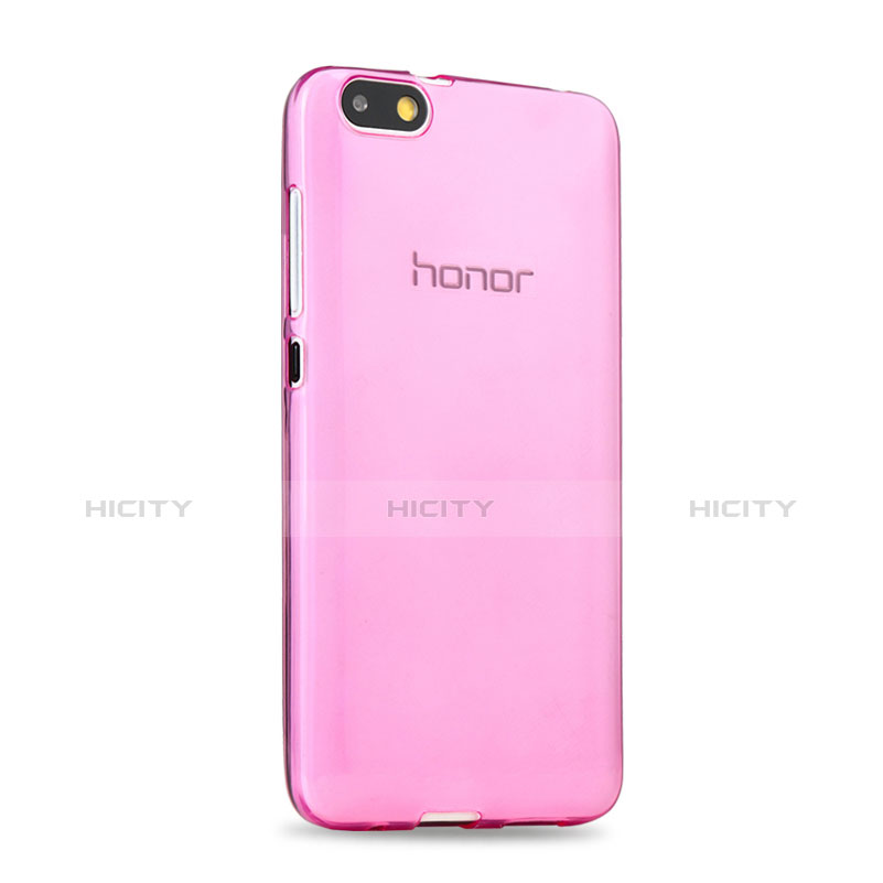 Funda Silicona Ultrafina Transparente para Huawei Honor 4X Rosa