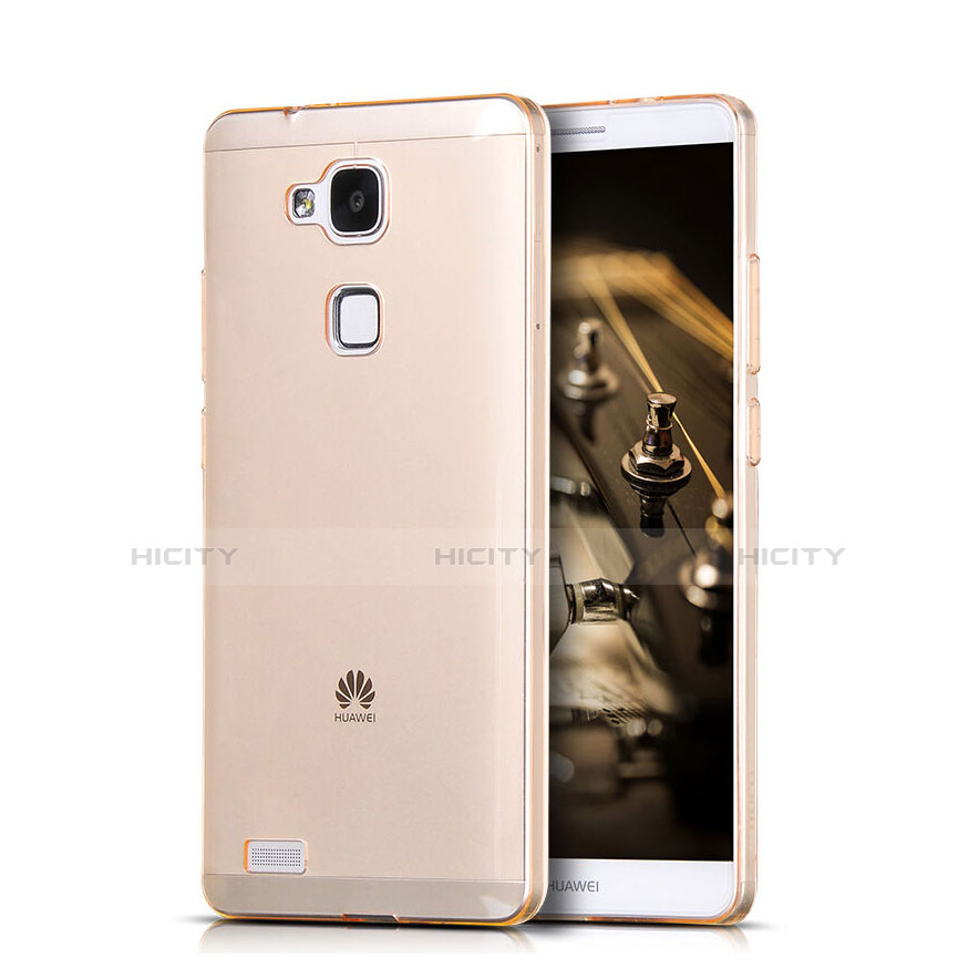 Funda Silicona Ultrafina Transparente para Huawei Mate 7 Oro