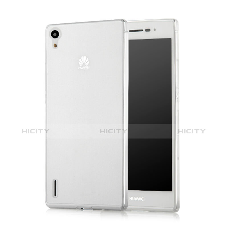 Funda Silicona Ultrafina Transparente para Huawei P7 Dual SIM Blanco