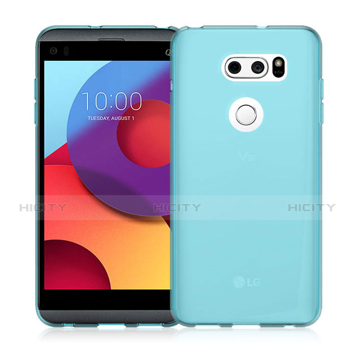 Funda Silicona Ultrafina Transparente para LG V30 Azul