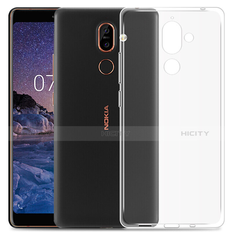 Funda Silicona Ultrafina Transparente para Nokia 7 Plus Claro