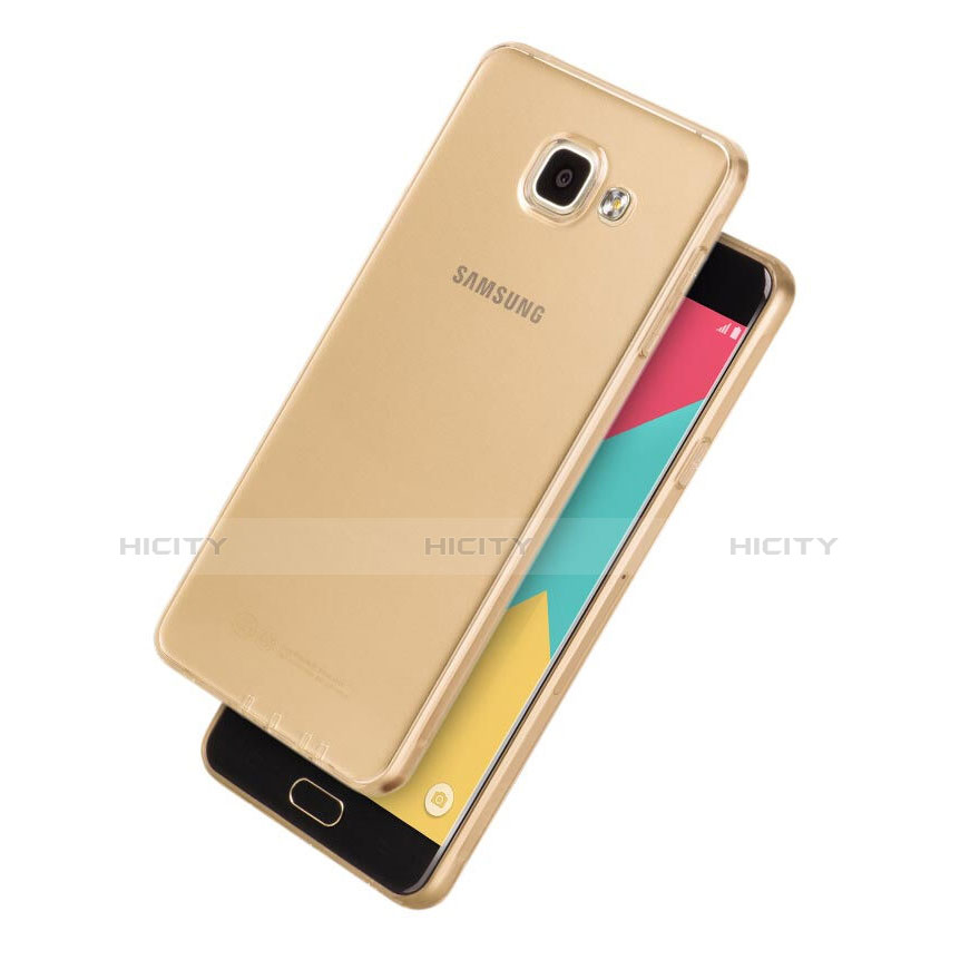 Funda Silicona Ultrafina Transparente para Samsung Galaxy A7 (2016) A7100 Oro