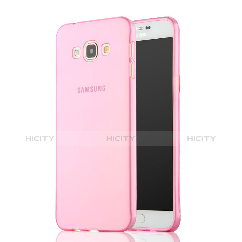 Funda Silicona Ultrafina Transparente para Samsung Galaxy A7 SM-A700 Rosa