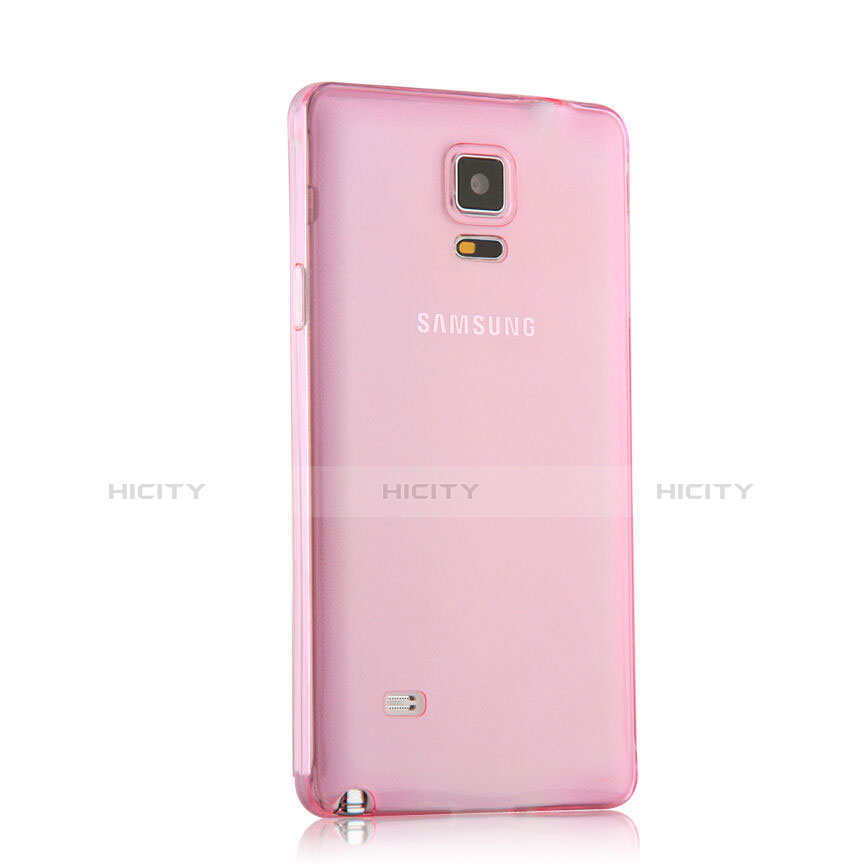 Funda Silicona Ultrafina Transparente para Samsung Galaxy Note 4 Duos N9100 Dual SIM Rosa