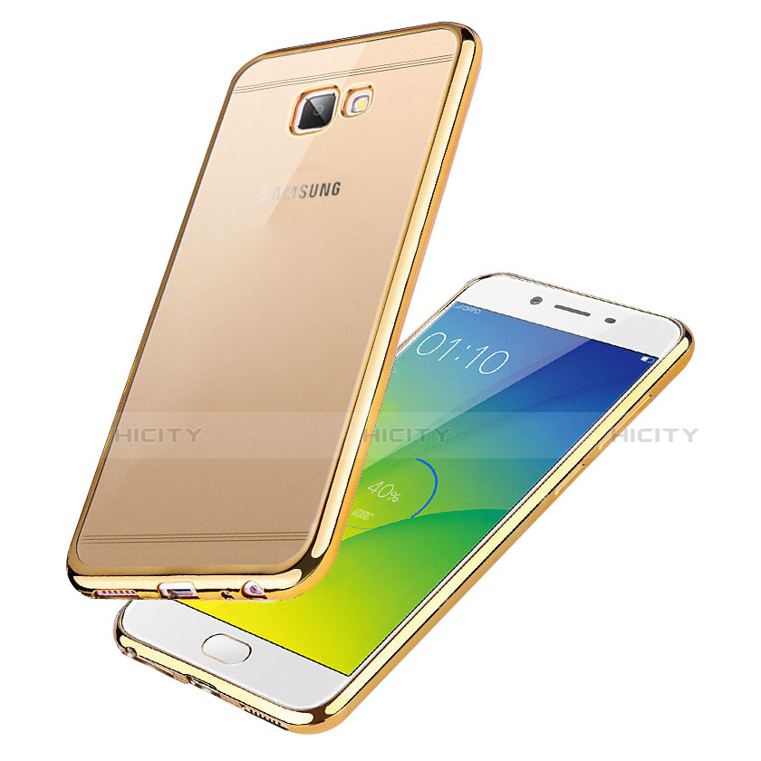 Funda Silicona Ultrafina Transparente R01 para Samsung Galaxy J7 Prime Oro