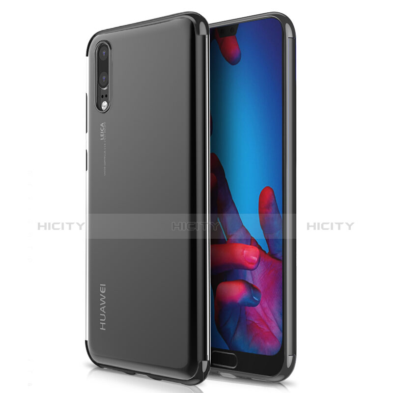 Funda Silicona Ultrafina Transparente T02 para Huawei P20 Negro