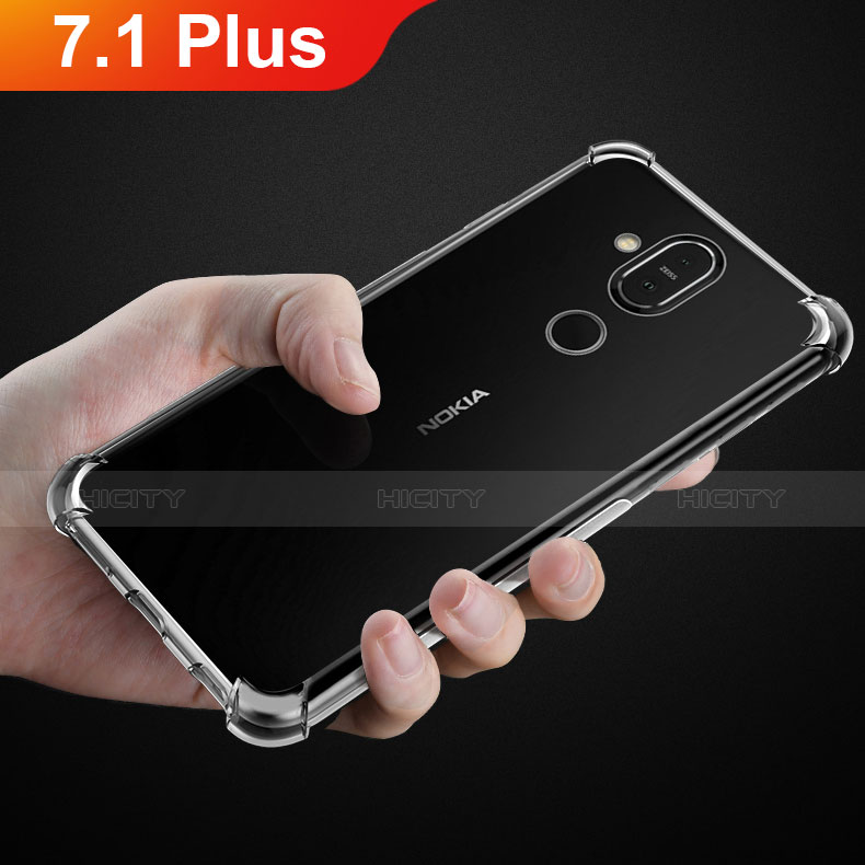 Funda Silicona Ultrafina Transparente T02 para Nokia 7.1 Plus Claro