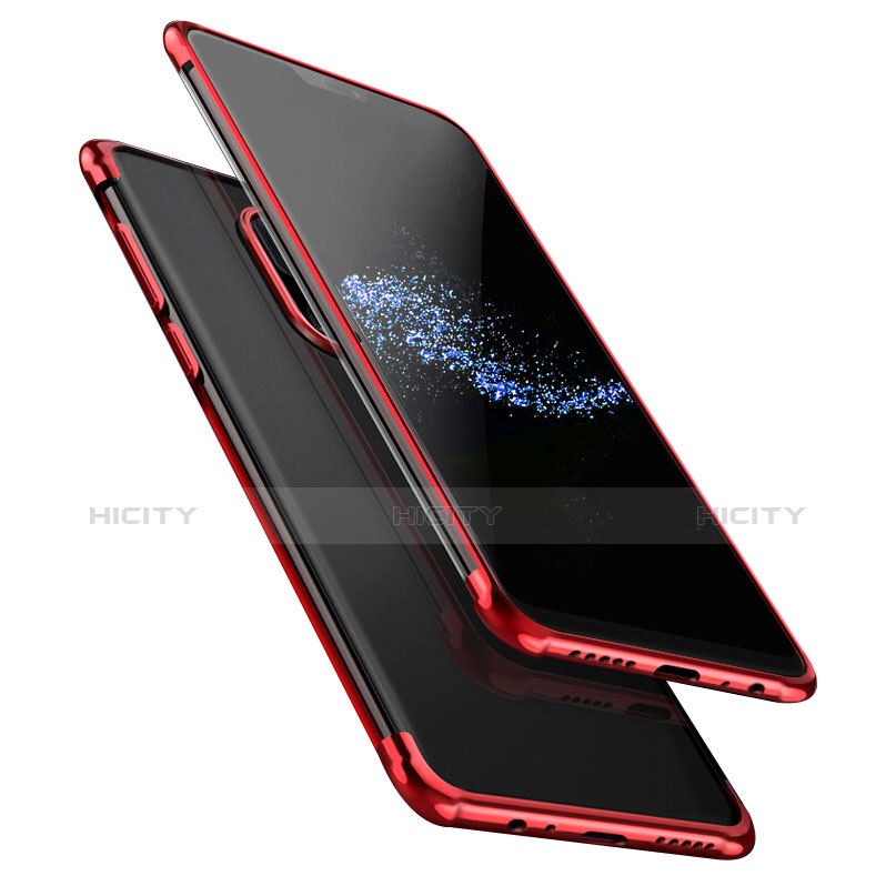 Funda Silicona Ultrafina Transparente T02 para OnePlus 6 Rojo