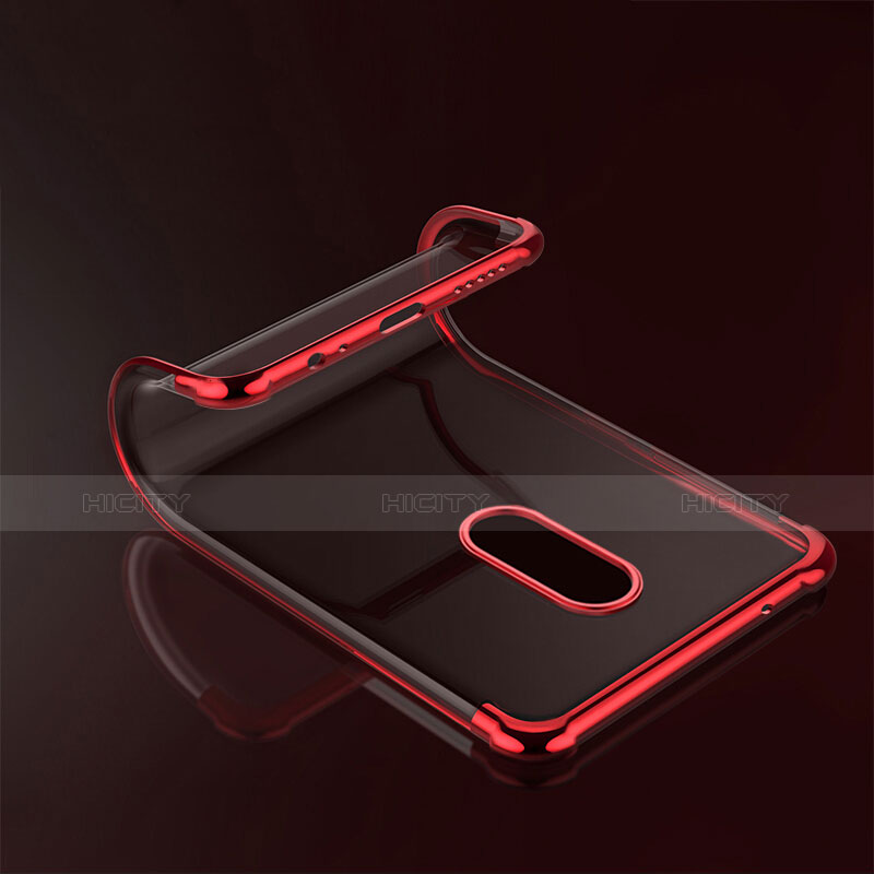 Funda Silicona Ultrafina Transparente T02 para OnePlus 6 Rojo