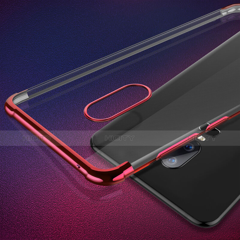 Funda Silicona Ultrafina Transparente T02 para OnePlus 6 Rojo