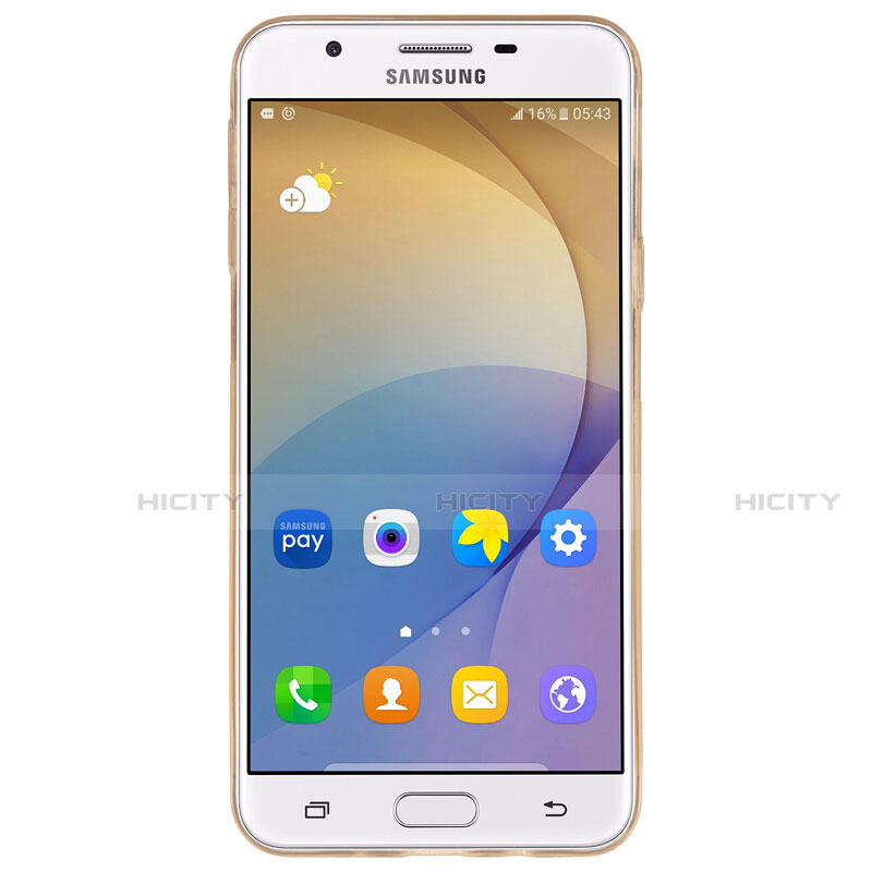 Funda Silicona Ultrafina Transparente T02 para Samsung Galaxy J7 Prime Oro