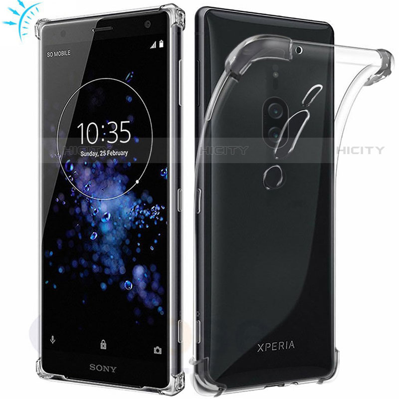 Funda Silicona Ultrafina Transparente T02 para Sony Xperia XZ2 Premium Claro