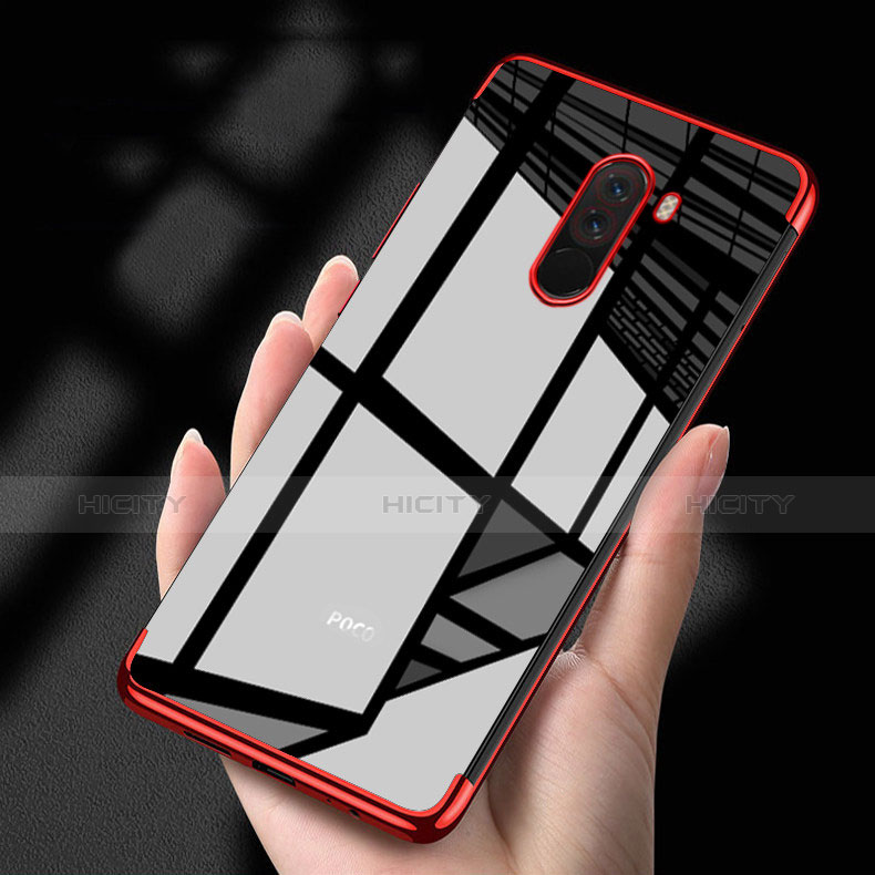 Funda Silicona Ultrafina Transparente T02 para Xiaomi Pocophone F1 Rojo