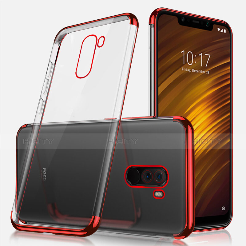 Funda Silicona Ultrafina Transparente T02 para Xiaomi Pocophone F1 Rojo