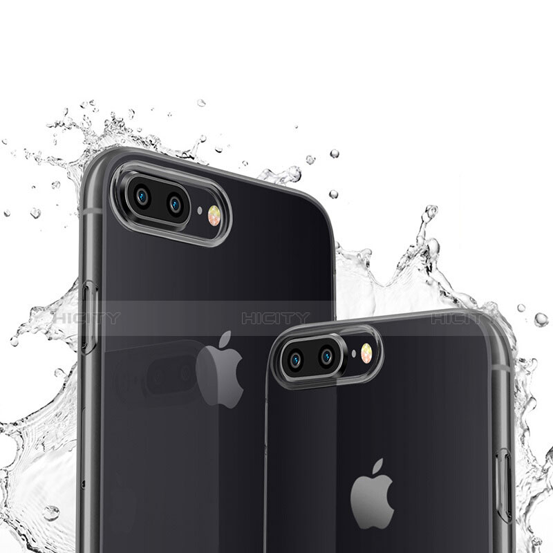 Funda Silicona Ultrafina Transparente T03 para Apple iPhone 7 Plus Negro