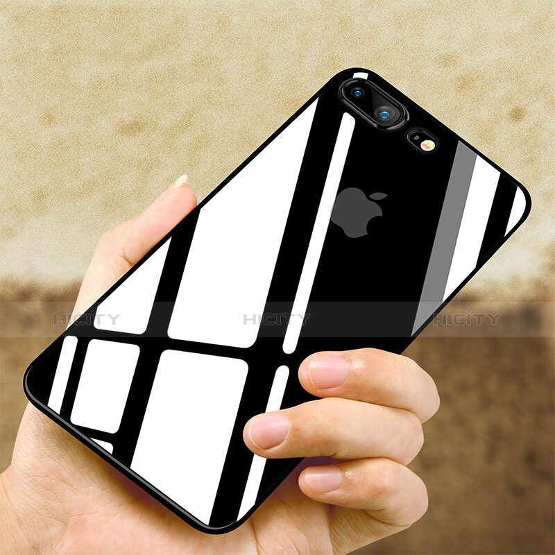 Funda Silicona Ultrafina Transparente T04 para Apple iPhone 8 Plus Negro