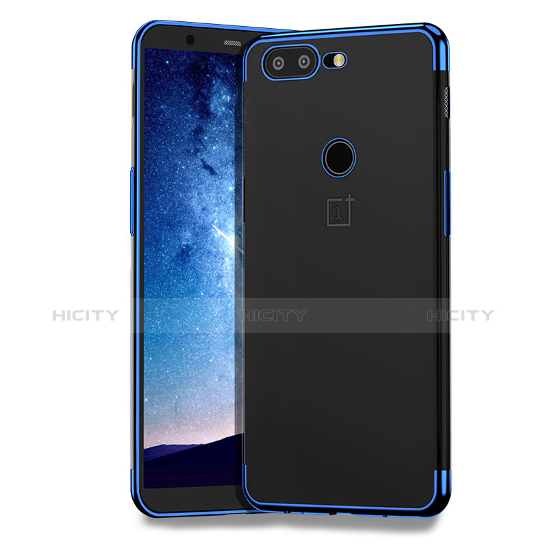 Funda Silicona Ultrafina Transparente T04 para OnePlus 5T A5010 Azul