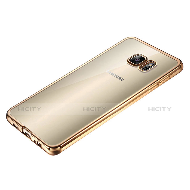 Funda Silicona Ultrafina Transparente T04 para Samsung Galaxy S6 Duos SM-G920F G9200 Oro