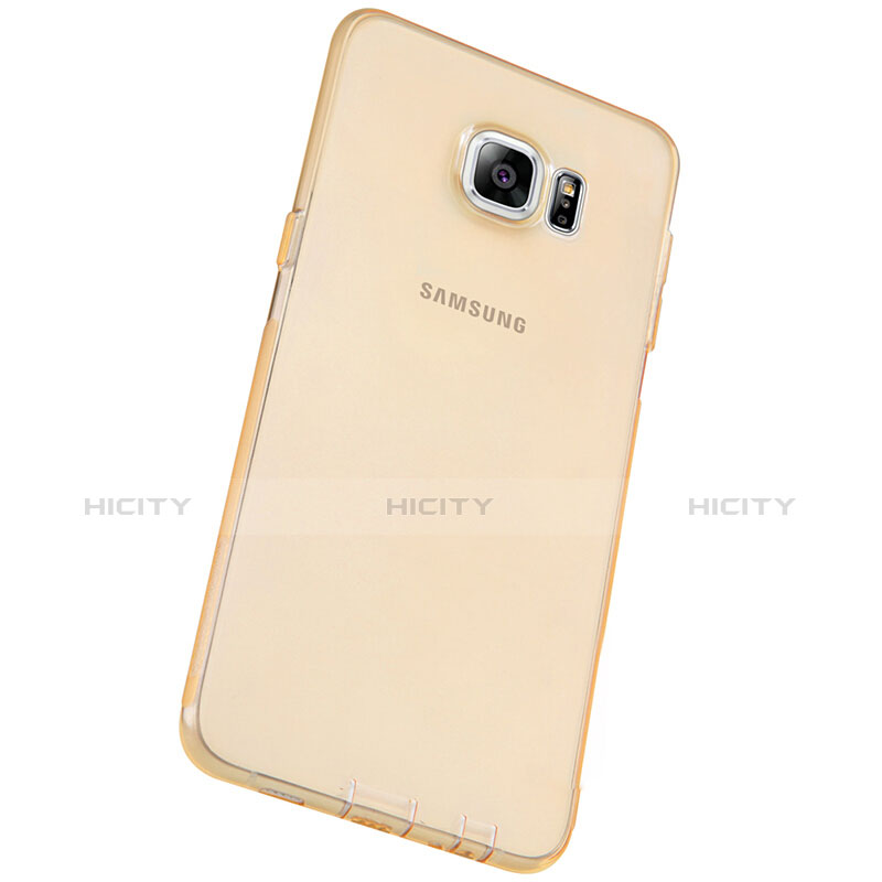 Funda Silicona Ultrafina Transparente T04 para Samsung Galaxy S6 Edge+ Plus SM-G928F Oro