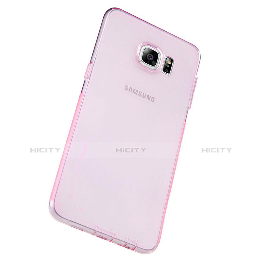 Funda Silicona Ultrafina Transparente T04 para Samsung Galaxy S6 Edge+ Plus SM-G928F Rosa