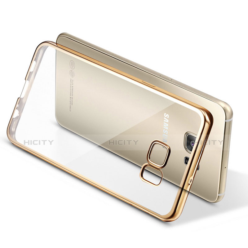 Funda Silicona Ultrafina Transparente T04 para Samsung Galaxy S6 SM-G920 Oro