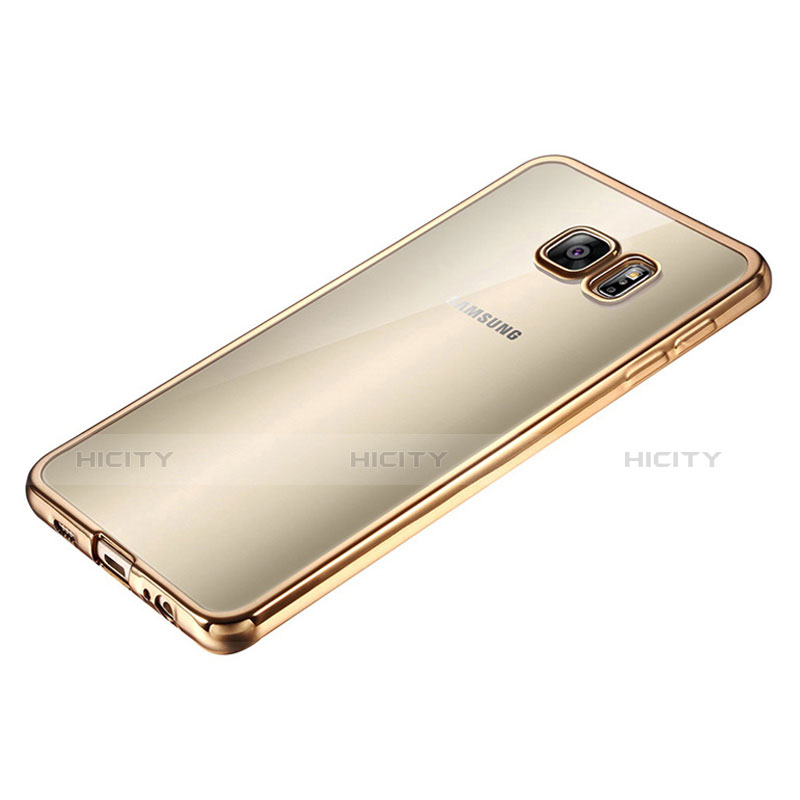 Funda Silicona Ultrafina Transparente T04 para Samsung Galaxy S6 SM-G920 Oro