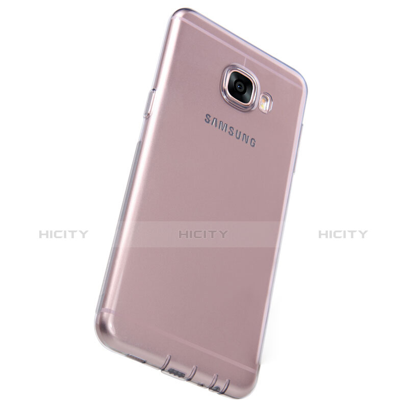 Funda Silicona Ultrafina Transparente T06 para Samsung Galaxy C7 SM-C7000 Gris