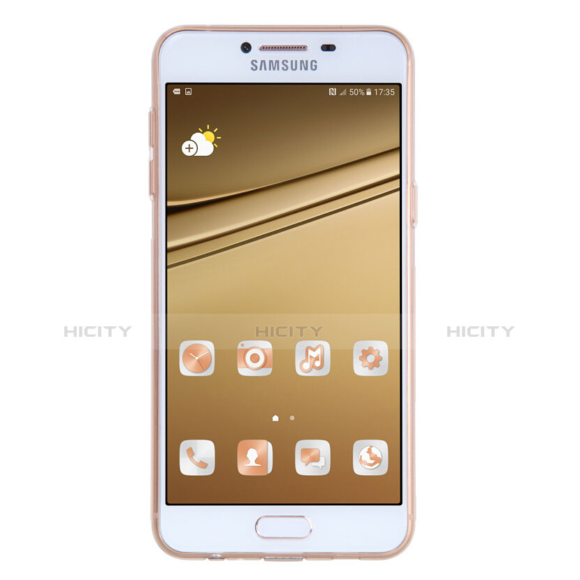 Funda Silicona Ultrafina Transparente T06 para Samsung Galaxy C7 SM-C7000 Oro