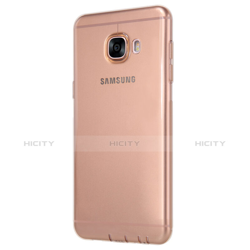 Funda Silicona Ultrafina Transparente T06 para Samsung Galaxy C7 SM-C7000 Oro