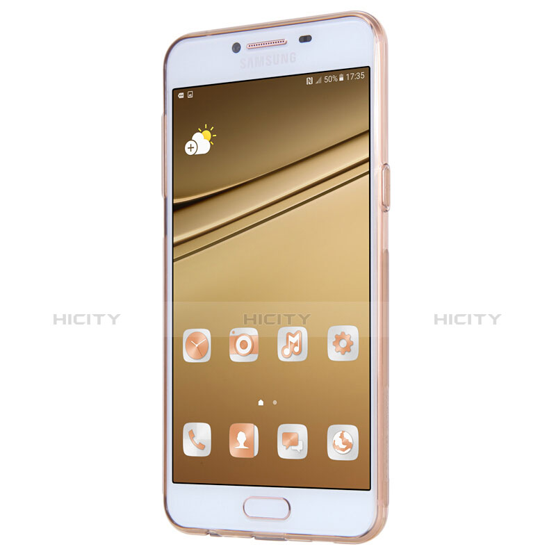 Funda Silicona Ultrafina Transparente T06 para Samsung Galaxy C7 SM-C7000 Oro