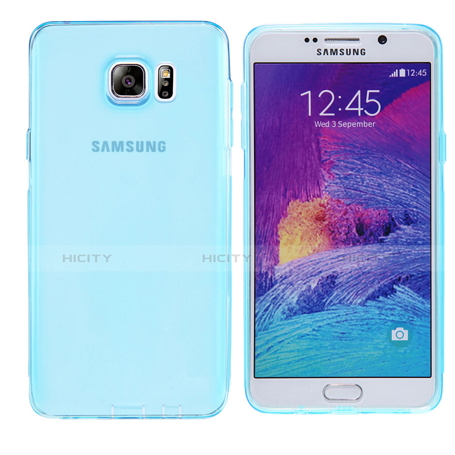 Funda Silicona Ultrafina Transparente T06 para Samsung Galaxy Note 5 N9200 N920 N920F Azul