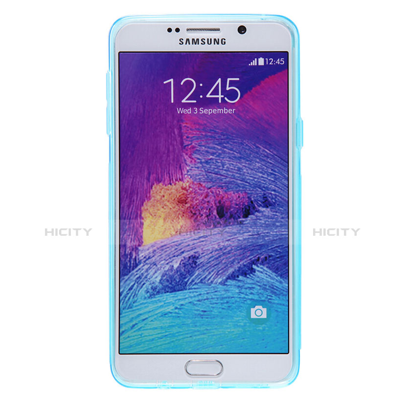 Funda Silicona Ultrafina Transparente T06 para Samsung Galaxy Note 5 N9200 N920 N920F Azul