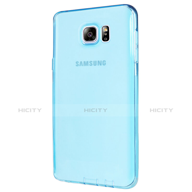 Funda Silicona Ultrafina Transparente T06 para Samsung Galaxy Note 5 N9200 N920 N920F Azul