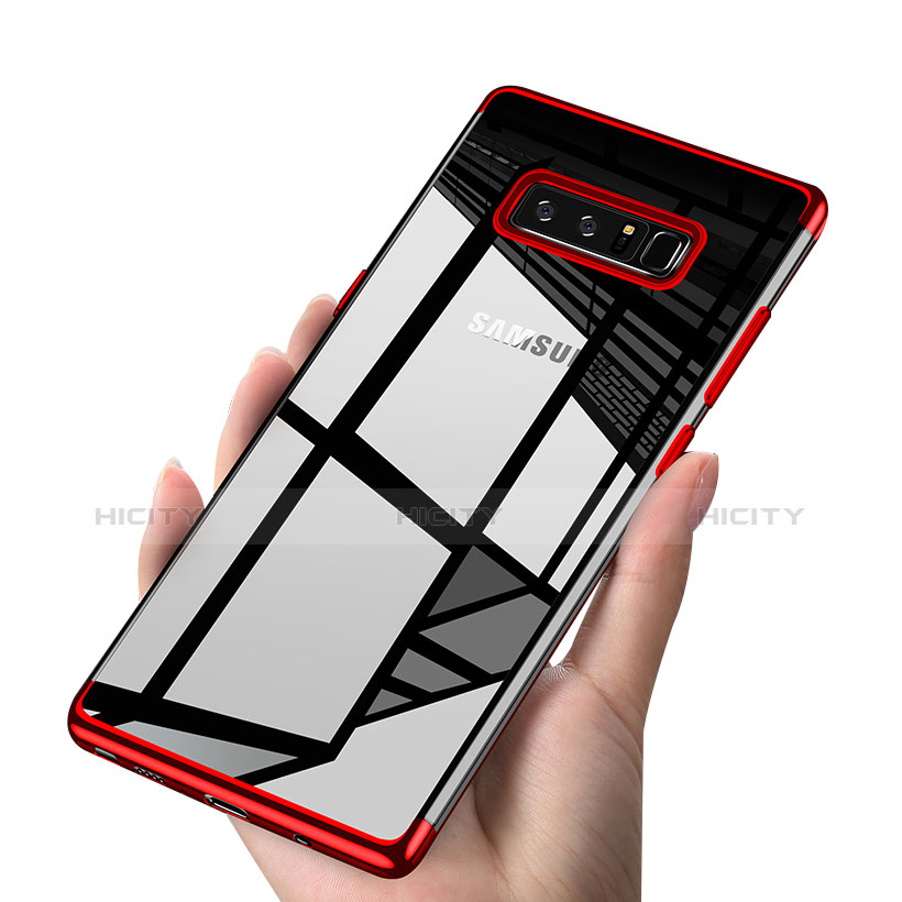 Funda Silicona Ultrafina Transparente T06 para Samsung Galaxy Note 8 Duos N950F Rojo