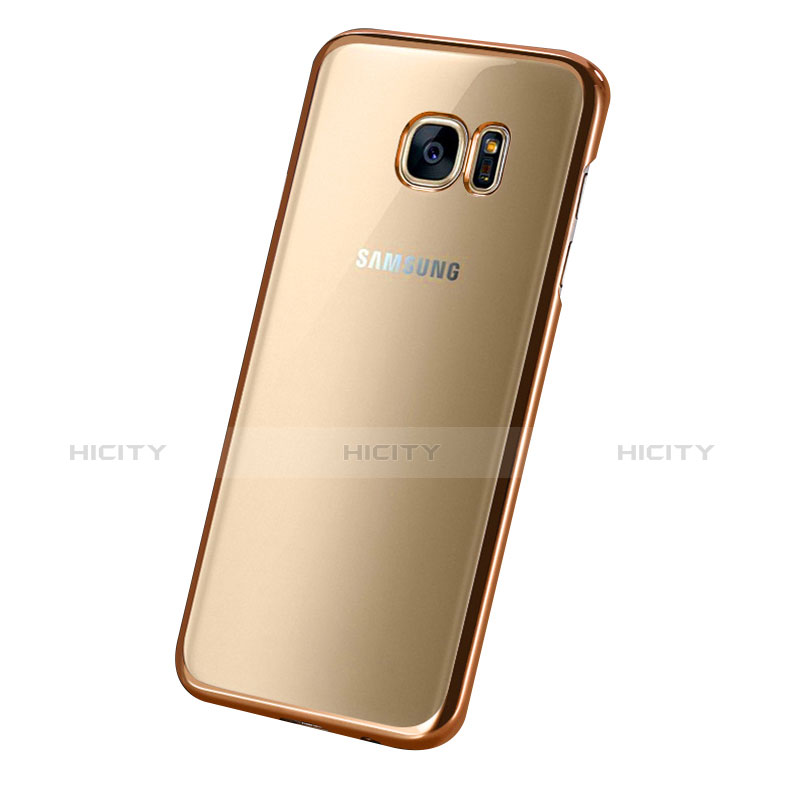Funda Silicona Ultrafina Transparente T06 para Samsung Galaxy S7 Edge G935F Oro