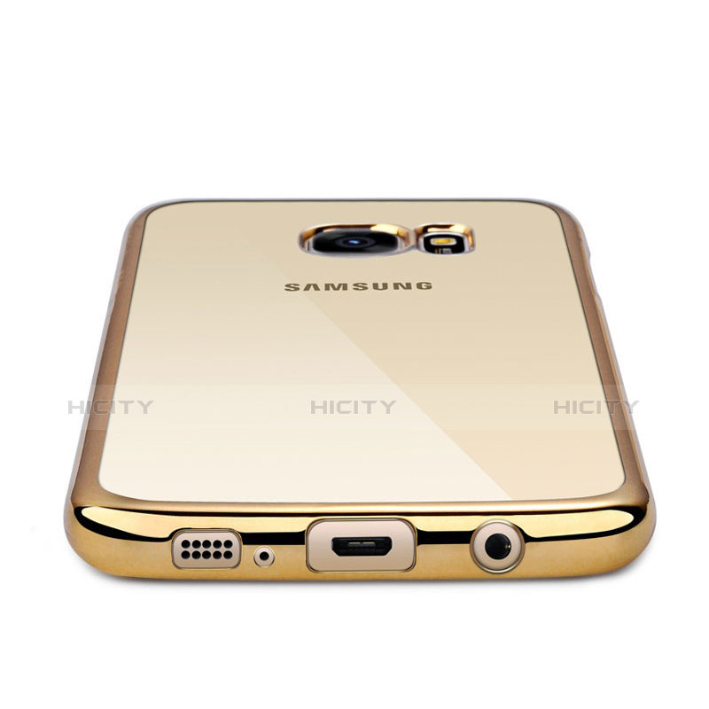 Funda Silicona Ultrafina Transparente T06 para Samsung Galaxy S7 Edge G935F Oro