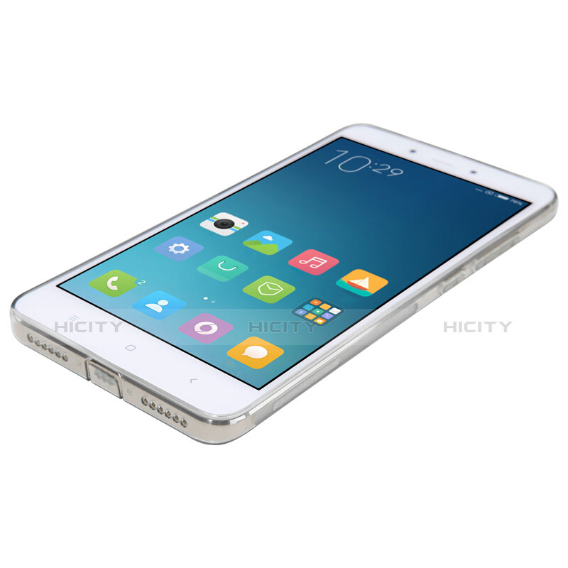 Funda Silicona Ultrafina Transparente T06 para Xiaomi Redmi Note 4 Gris