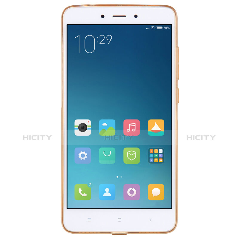 Funda Silicona Ultrafina Transparente T06 para Xiaomi Redmi Note 4 Oro