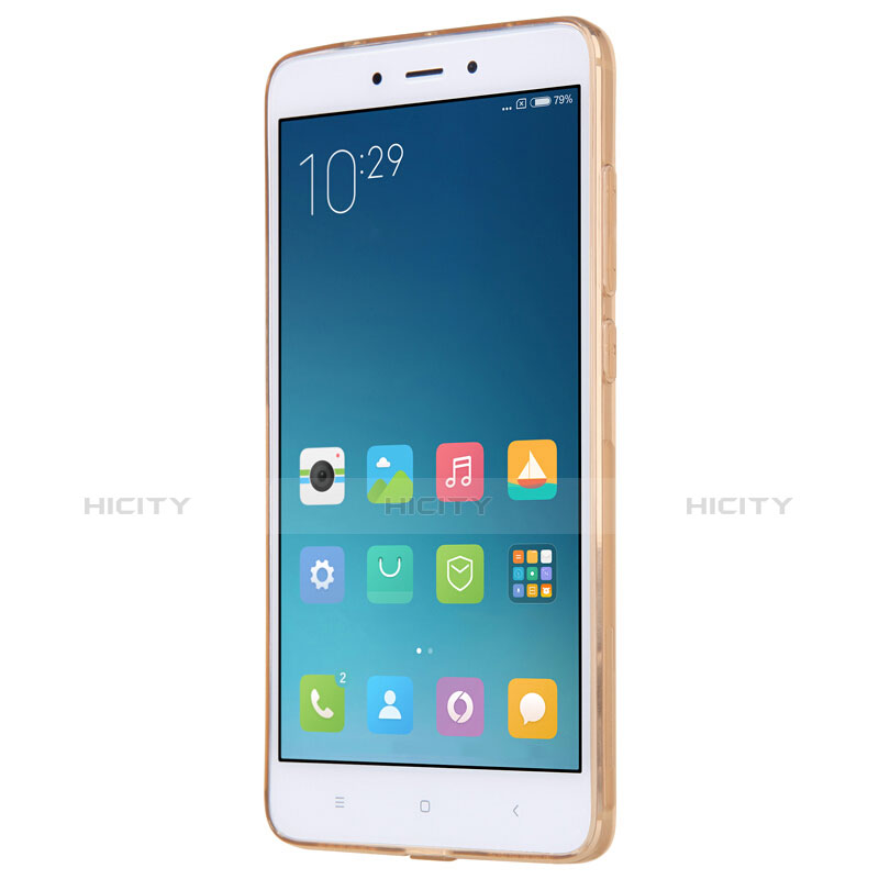 Funda Silicona Ultrafina Transparente T06 para Xiaomi Redmi Note 4 Oro